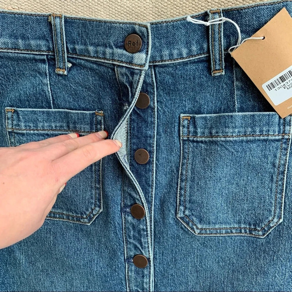 NWT Reformation Eva Denim Long Skirt - Picture 3 of 7